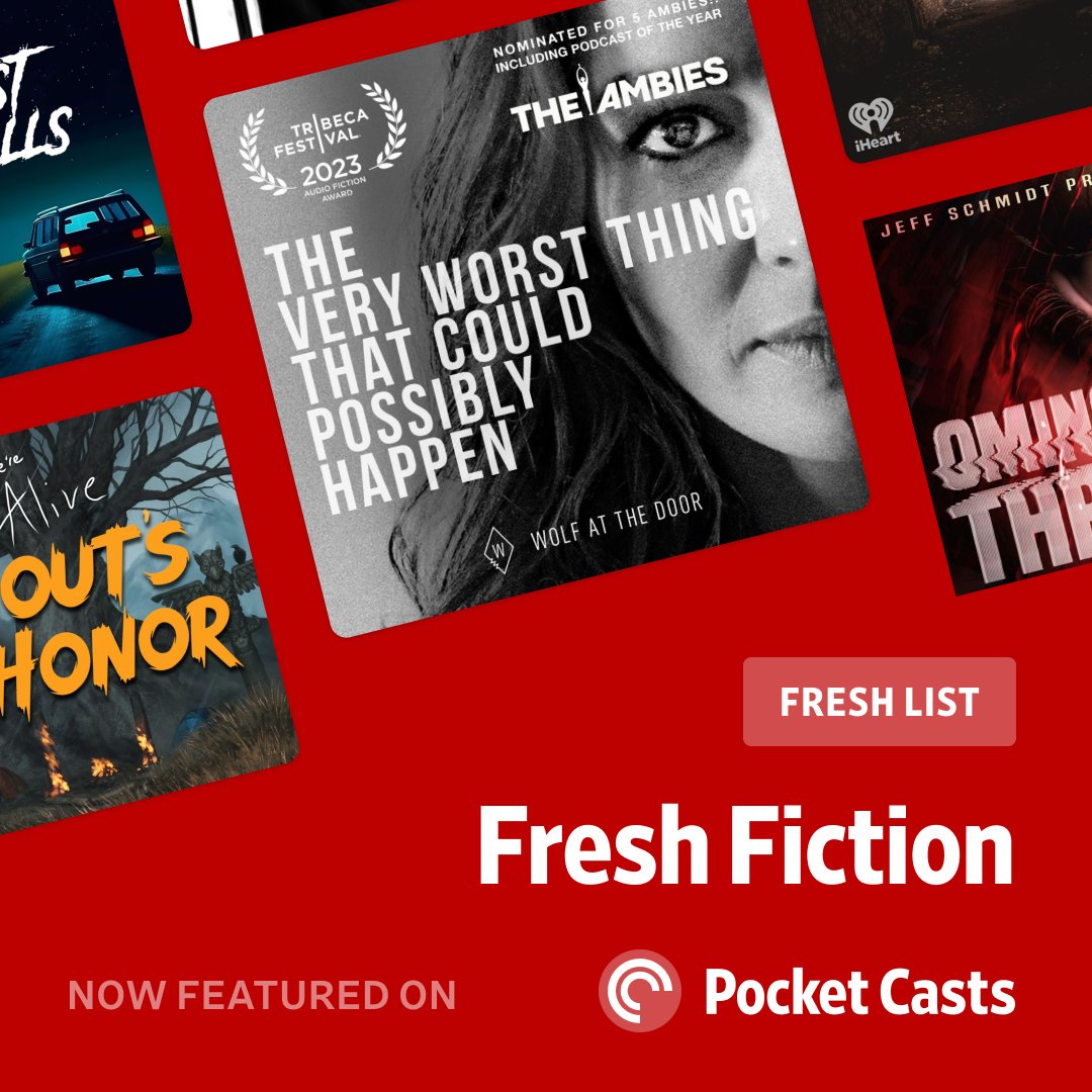 Hey!! We made the Pocket Cast Fresh Fiction List. You can listen to all of THE VERY WORST THING THAT COULD POSSIBLY HAPPEN out now on Pocket Casts, or wherever you listen to podcasts. See the list here: lists.pocketcasts.com/fresh-fiction Thanks @pocketcasts for the shout out!