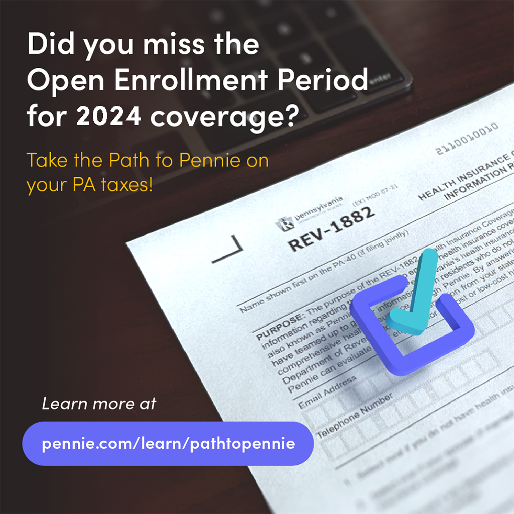 The Path to Pennie was created to connect PA tax fillers with high-quality health coverage – but time is almost up! ⏱ If you still need health coverage – start the Path to Pennie by completing form REV-1882 on your PA taxes! Learn more at pennie.com/learn/pathtope…