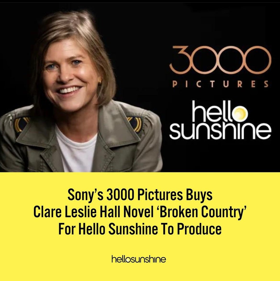 Big news, book-to-screen lovers! 📖📺🎉 Author @ClareEmpson2's suspenseful romance novel BROKEN COUNTRY is becoming a film with @SonyPictures and @hellosunshine! Learn more: spr.ly/6017weYuZ