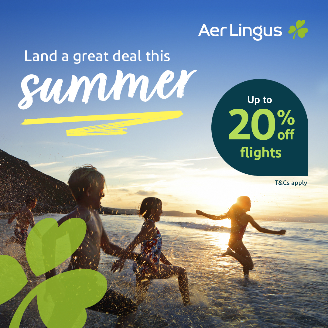Get ready for an Irish adventure this summer. ☘️ Experience Belfast City like never before with a remarkable 20% off* on flights from Cardiff Airport with Aer Lingus Regional. ✈️ T&C's apply. Book now at bit.ly/3PbcRyK