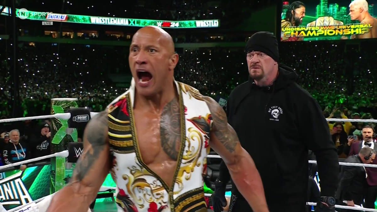 This is the 1st time since 2002 (22 years) that @TheRock & @undertaker have been in the same ring together. Great moment! #WrestleMania #WrestleManiaXL #WrestleMania40 #WWE #TheRock #Undertaker