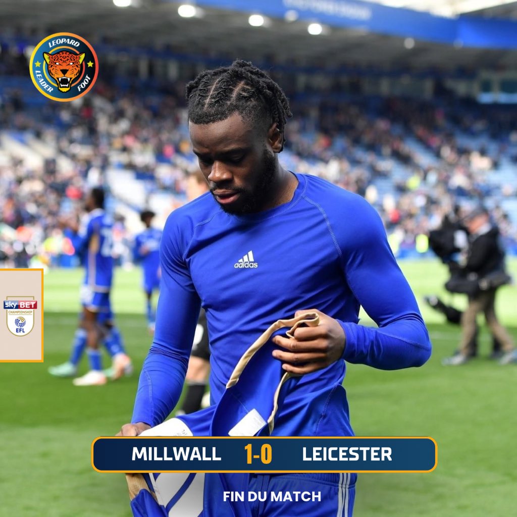 🏴󠁧󠁢󠁥󠁮󠁧󠁿 [𝑪𝒉𝒂𝒎𝒑𝒊𝒐𝒏𝒔𝒉𝒊𝒑] Défaite pour Leicester de Mavididi ! Le leader de Championship ne va pas enchaîner 3 victories de suite. En déplacement sur la pelouse de Millwall, Stephy Mavididi et ses coéquipiers ont perdu (1️⃣-0️⃣) en match de la 41e journée. Leicester garde…