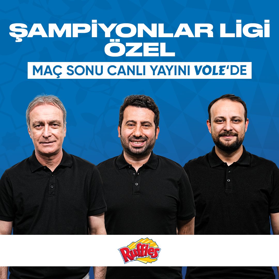 ⚽️ Ruffles'ın sunduğu ŞAMPİYONLAR LİGİ ÖZEL, CANLI yayınla VOLE YouTube kanalında BAŞLADI! 🆚 Real Madrid-Manchester City 🆚 Arsenal-Bayern Münih 🎙️ Önder Özen & Mustafa Demirtaş & Onur Tuğrul 📺 youtube.com/live/oU05pMbuq…