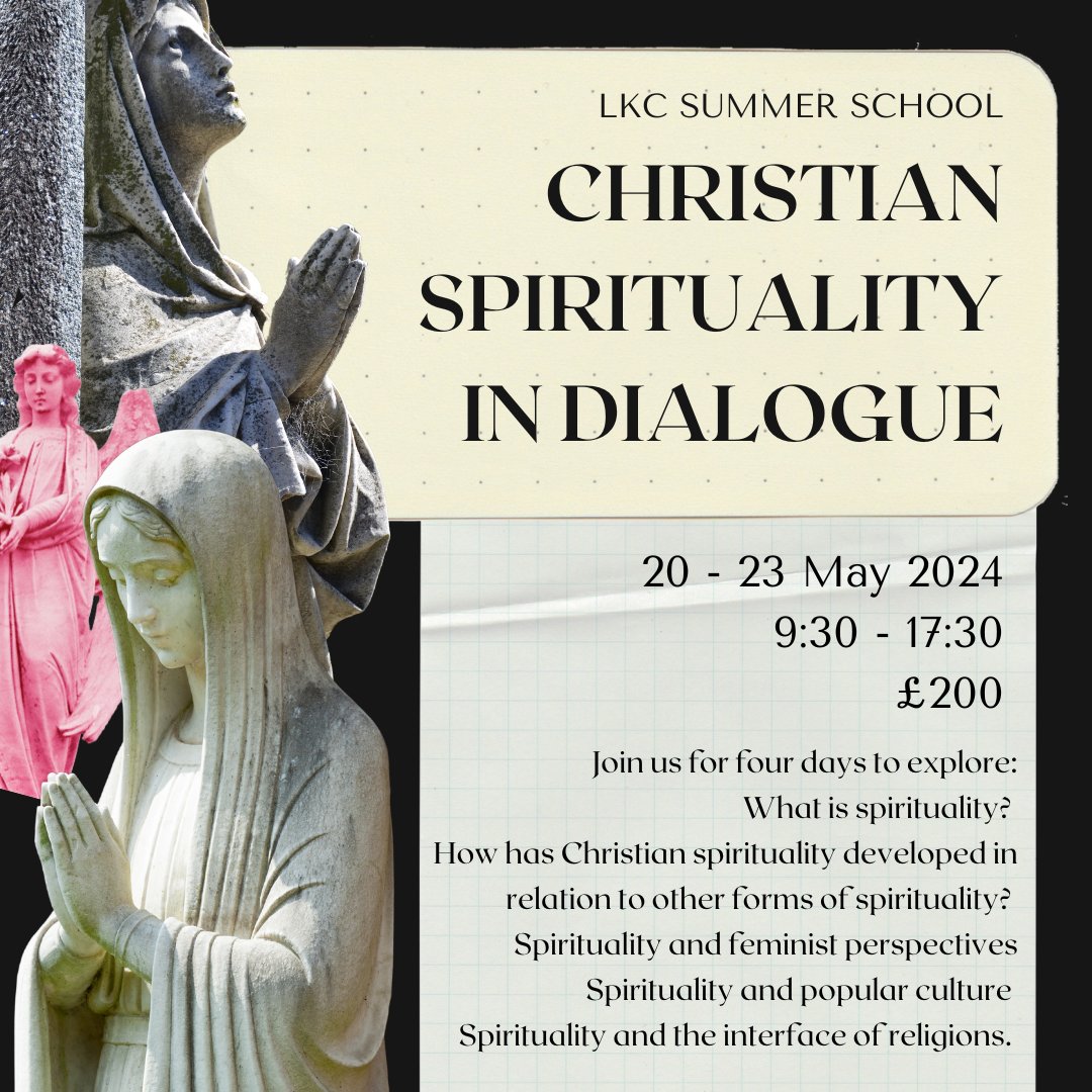 Don't forget about our upcoming Summer School! Join us to explore questions like: What is spirituality? How has Christian spirituality developed? What does spirituality look like through a feminist, pop culture or interfaith lens? Book by emailing learning@lutherking.ac.uk