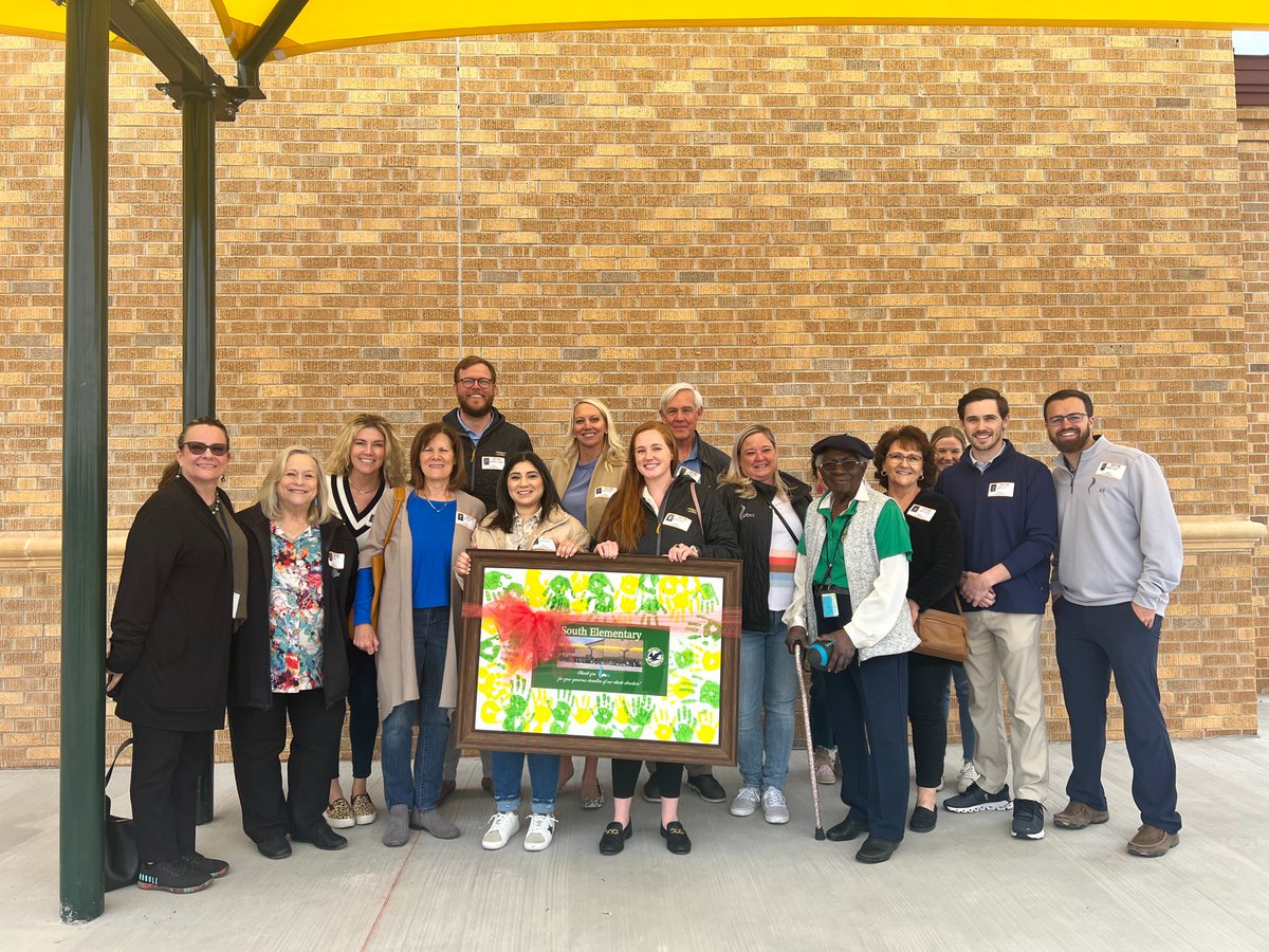 The shade awning at South Elementary is now complete thanks to a generous donation from PBEX! The campus surprised the PBEX staff today with a special presentation! The shade awning allows students to safely wait for their ride after school out of the sun or rain. #EngageandAct