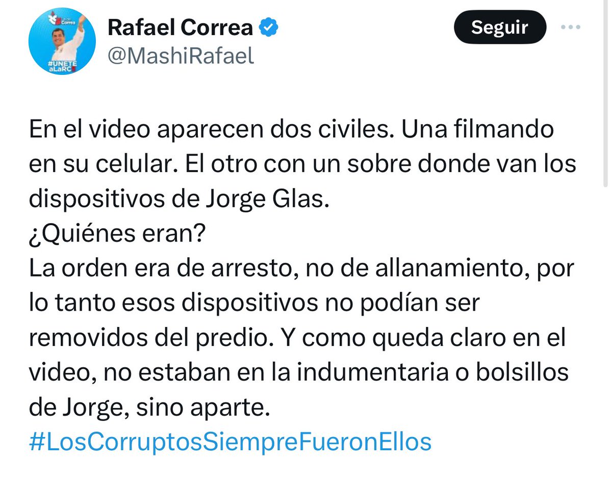 Con este mensaje que hace referencia a los dispositivos de Glas y su posible validez probatoria me queda clarísimo que la desesperación de RC no es ni siquiera JG de si salud o vida, sino la información que contengan esos equipos.