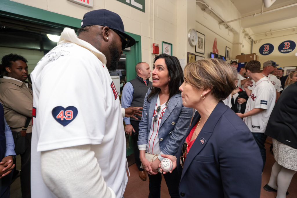 Governor Healey, Joanna Lydgate and David Ortiz.