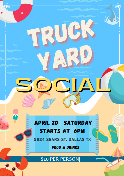 🎈 Everyone's Invited! 🌟 Join the SMU MilVets for a spectacular end-of-semester bash at our Truck Yard Social! 

🍹 Sip, savor, and socialize. Let's send off the semester with a night to remember! Don't miss out—April 20th, 6 PM onwards. Spread the word! #SMUSocial  #AllWelcome