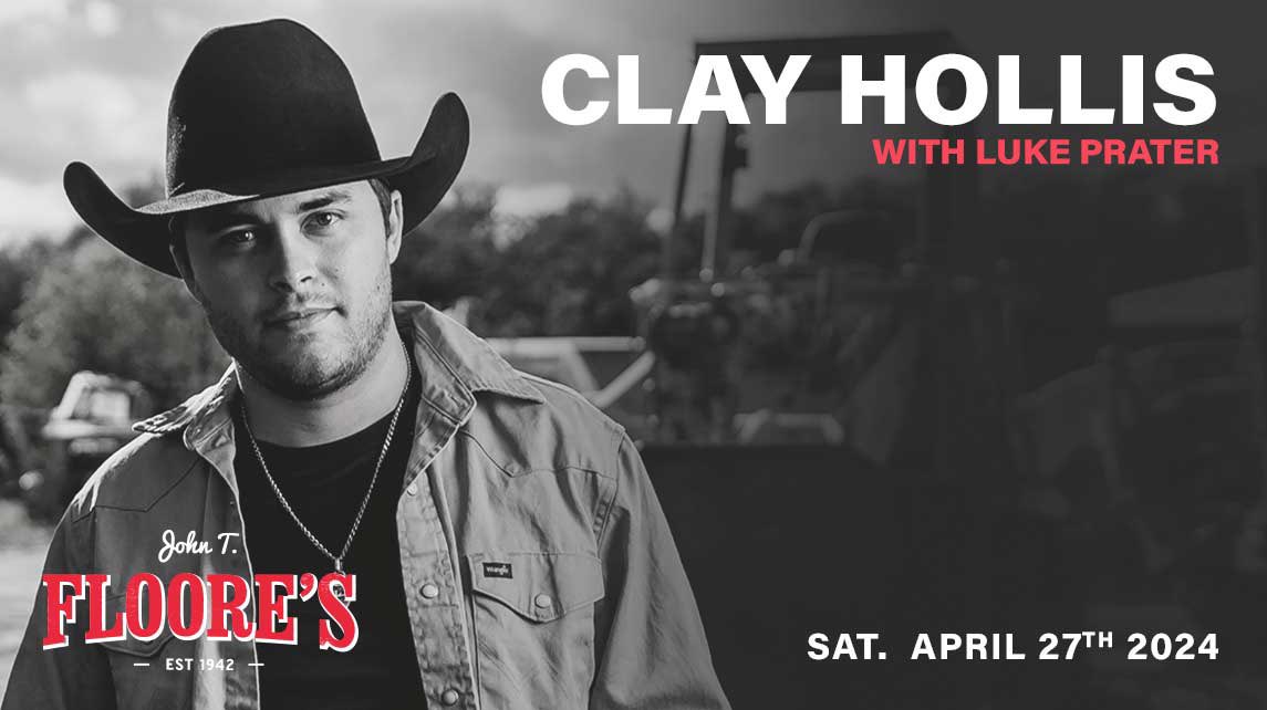 Saturday, April 27th! Don’t miss @clayhollismusic at Floore’s with special guest @LukePraterMusic ! Get your tickets here: bit.ly/3IkLM8s