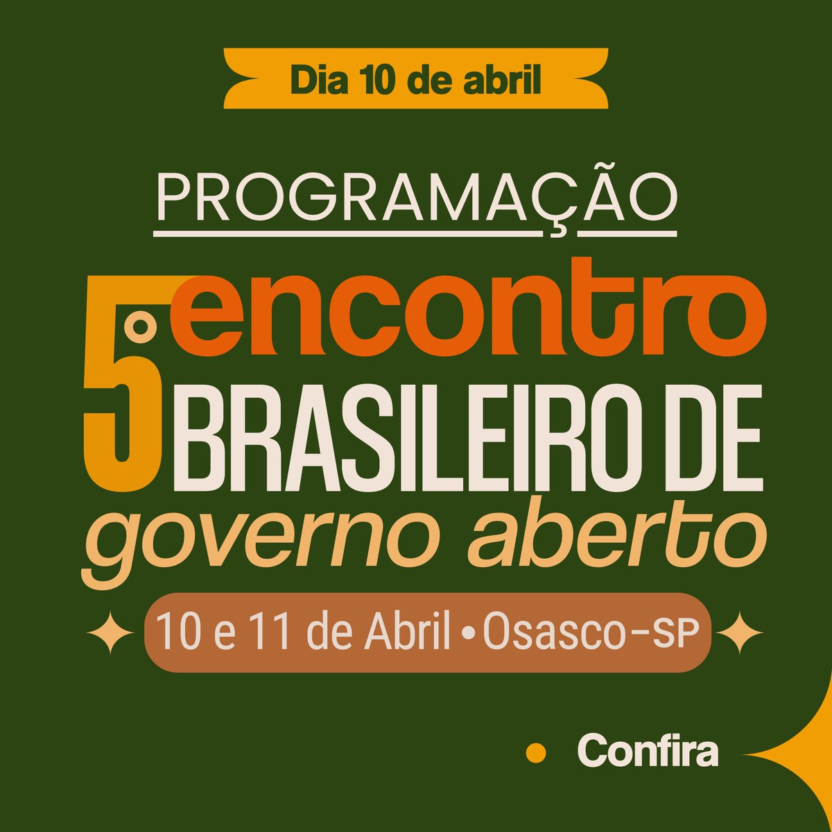 🚀 O 5º Encontro Brasileiro de Governo Aberto começa amanhã, e a programação já está disponível em nosso Instagram. ➡ Confira o carrossel em nosso feed: bit.ly/3xuD7yd 😉 Te esperamos lá!