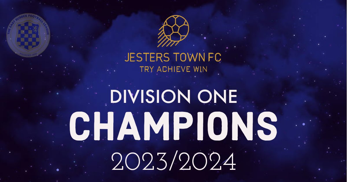 JestersTownFC's tweet photo. What a great first season from the boys. Very young team who looked to run away with it at one point but let slip a few games. 
Deserved Champions in the end. 

Still got two Semi Finals left.. who knows… maybe the treble could be on but for now ESFL DIVISION 1 CHAMPIONS 🏆 https://t.co/OZhFXjkvyr