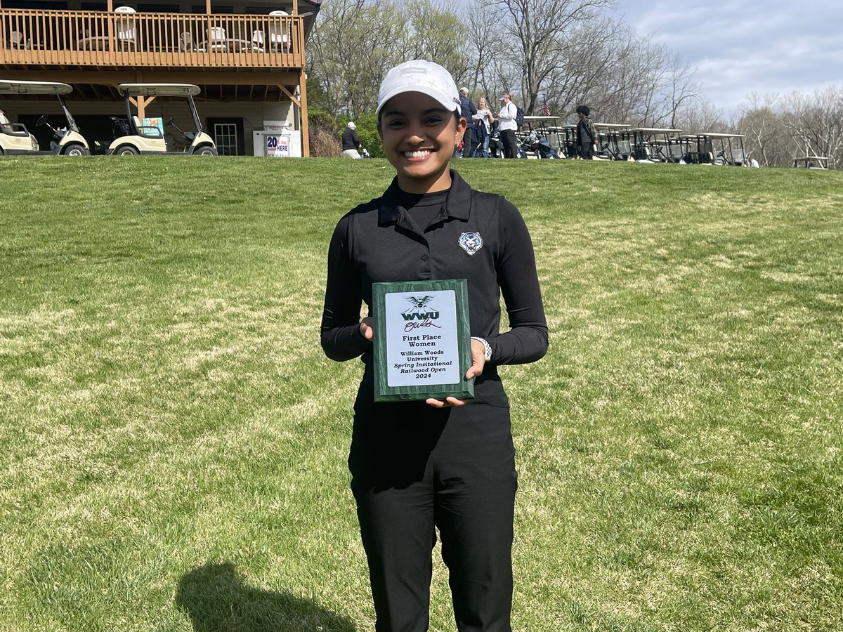 GoBlueTigers's tweet photo. Kaathi Gunasegar was the individual champion for @LUMO_WGolf, which won the team title at the Lincoln/William Woods Invitational! #miaawg #BlueTigerPride https://t.co/3fPfaXLDlj
