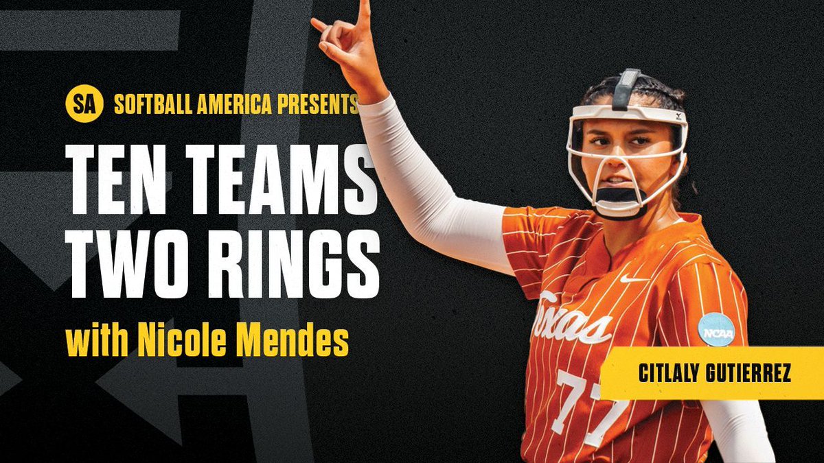 Softball America (@softbalamerica) on Twitter photo Don't miss this ‼️
On this episode of Ten Teams Two Rings, <a href="/nicole_mendes_/">nicole mendes</a> sits down with Texas pitcher Citlaly Gutierrez. LIVE at 7 PM ET ⏰
🔗 buff.ly/3vLrz9f
<a href="/TexasSoftball/">Texas Softball</a> | <a href="/citlalyG_7/">citlaly gutierrez</a> Don't miss this ‼️
On this episode of Ten Teams Two Rings, <a href="/nicole_mendes_/">nicole mendes</a> sits down with Texas pitcher Citlaly Gutierrez. LIVE at 7 PM ET ⏰
🔗 buff.ly/3vLrz9f
<a href="/TexasSoftball/">Texas Softball</a> | <a href="/citlalyG_7/">citlaly gutierrez</a>