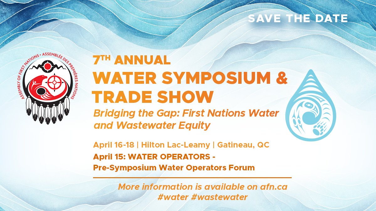 One week until the AFN 7th Annual Water Symposium and Trade Show! Your participation in the event is vital in contributing to the dialogue on urgent and emerging issues related to #water. 1/2