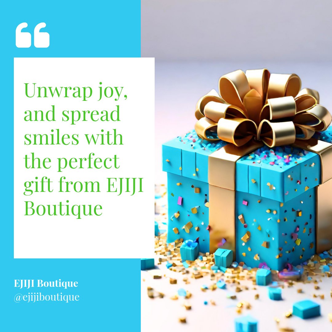 EjijiBoutique's tweet image. Make every moment memorable 📸with gifts 🎁 from EJIJI Boutique! From elegant accessories to trendy fashion, find something special for every occasion. Shop now 🛍️and give the gift of happiness! 🥰 #EJIJIBoutique #GiftGiving #ShopLocal #SpreadJoy #UniqueGifts #MemorableMoments