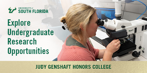 Admitted to the Judy Genshaft Honors College? Explore the undergraduate research opportunities available to you. ⬇️ ow.ly/ZwTr50RbAtr