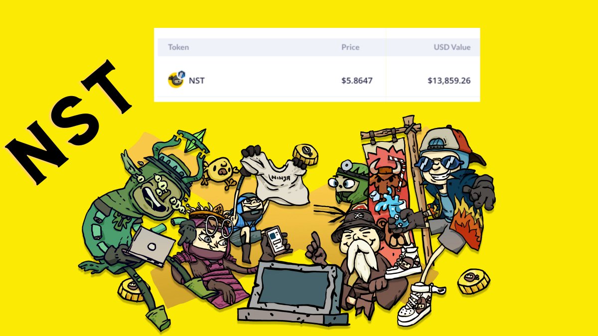 1 $NST = 6$ @ninjasquadnft holderlara stake ettiği için Airdrop yapılan $NST token değeri anlık 3.500$a ulaştı. ( 1 adet NFT için) Ninja Season🥷
