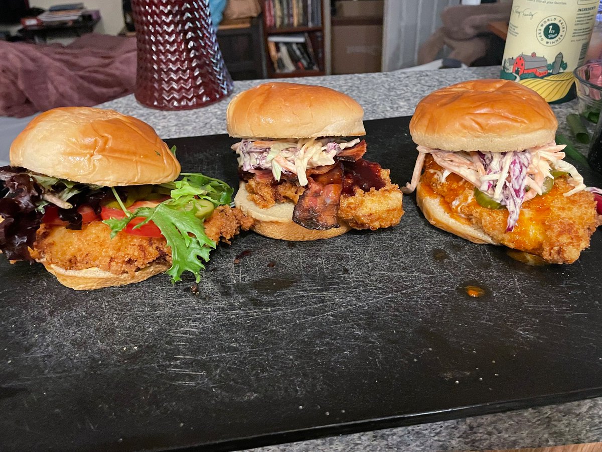 Concept chicken sandwiches for my food truck..only a month away from opening my first business ..nervous is an understatement