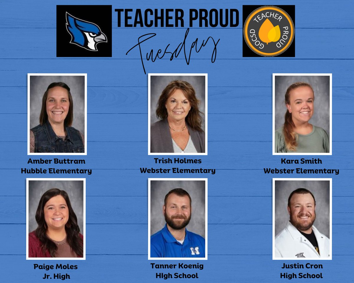 Woo-Hoo! It's #TeacherProud Tuesday! We are very grateful for each of our dedicated teachers! Check out these awesome Blue Jays! #TeacherProud #HeroMakers