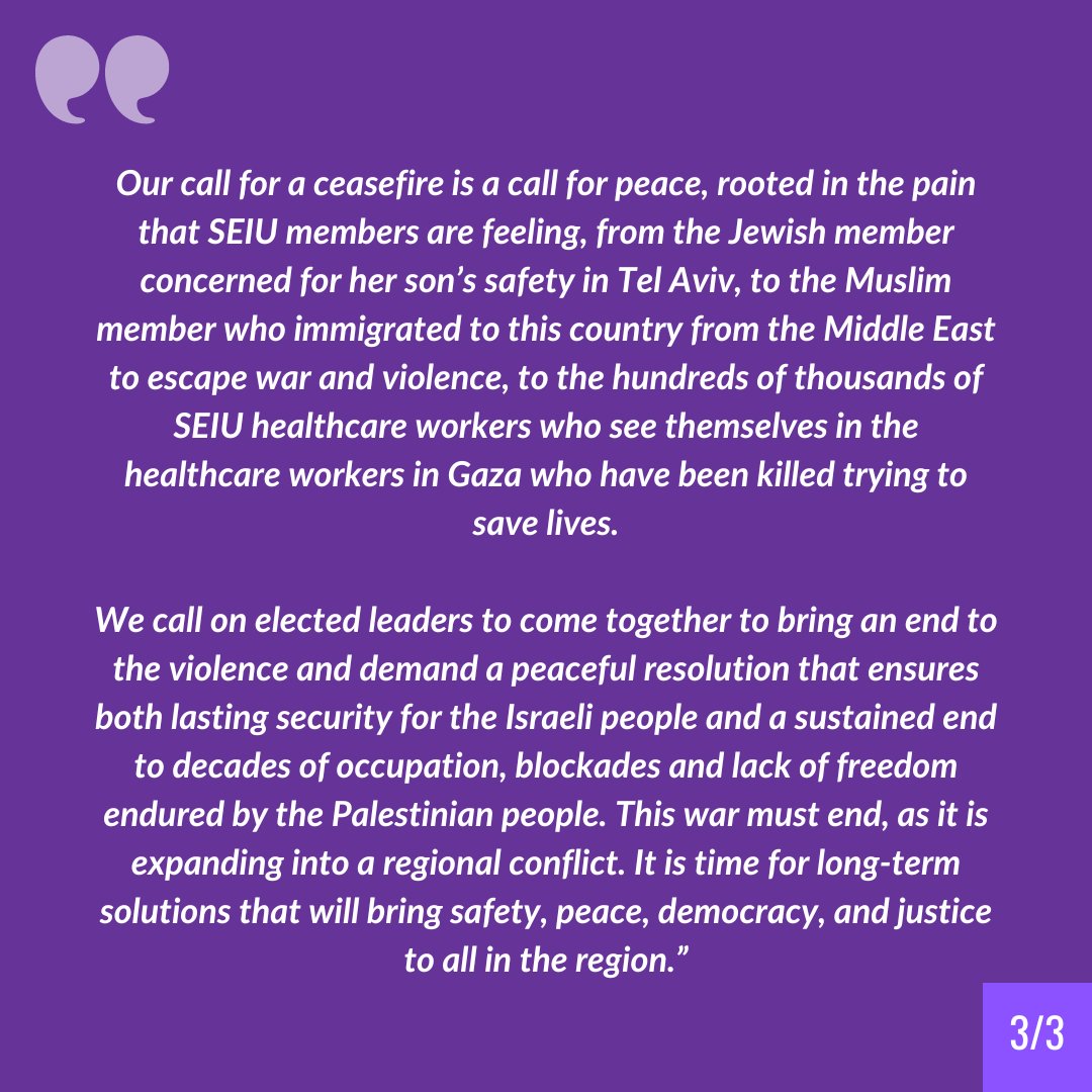 Following numerous SEIU521 member & Executive Board meetings, which involved the creation of an ad-hoc committee led by members from different chapters, the SEIU 521 Executive Board revised and officially adopted the following statement regarding the War in Gaza #CeaseFireNow