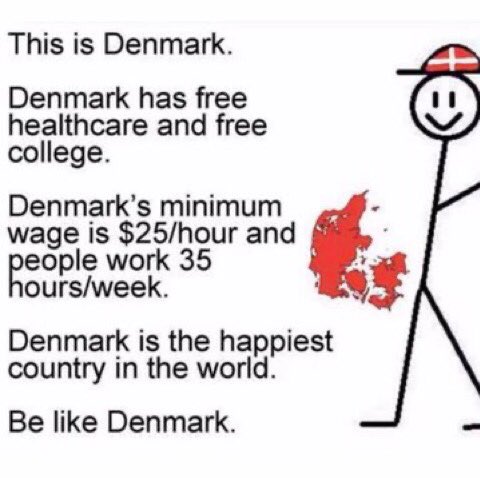 🇩🇰DENMARK: THE HAPPIEST COUNTRY IN THE WORLD. 🇩🇰 also has a parliament & government elected under a democratic Proportional Representation Voting System. 🗳 Be like 🇩🇰 & 9 out of the 10 happiest countries in the world; #GetPRDone 😍🥰 #FairVotes #ProportionalRepresentation