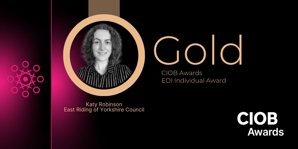 Fantastic, well done Katy Robinson for winning our individual Equality, Diversity and Inclusion Award.  Katy works @East_Riding and amongst many things has been tackling the limitations of women’s PPE, something we are campaigning about too.

#ppethatfits #ciob #ciobawards