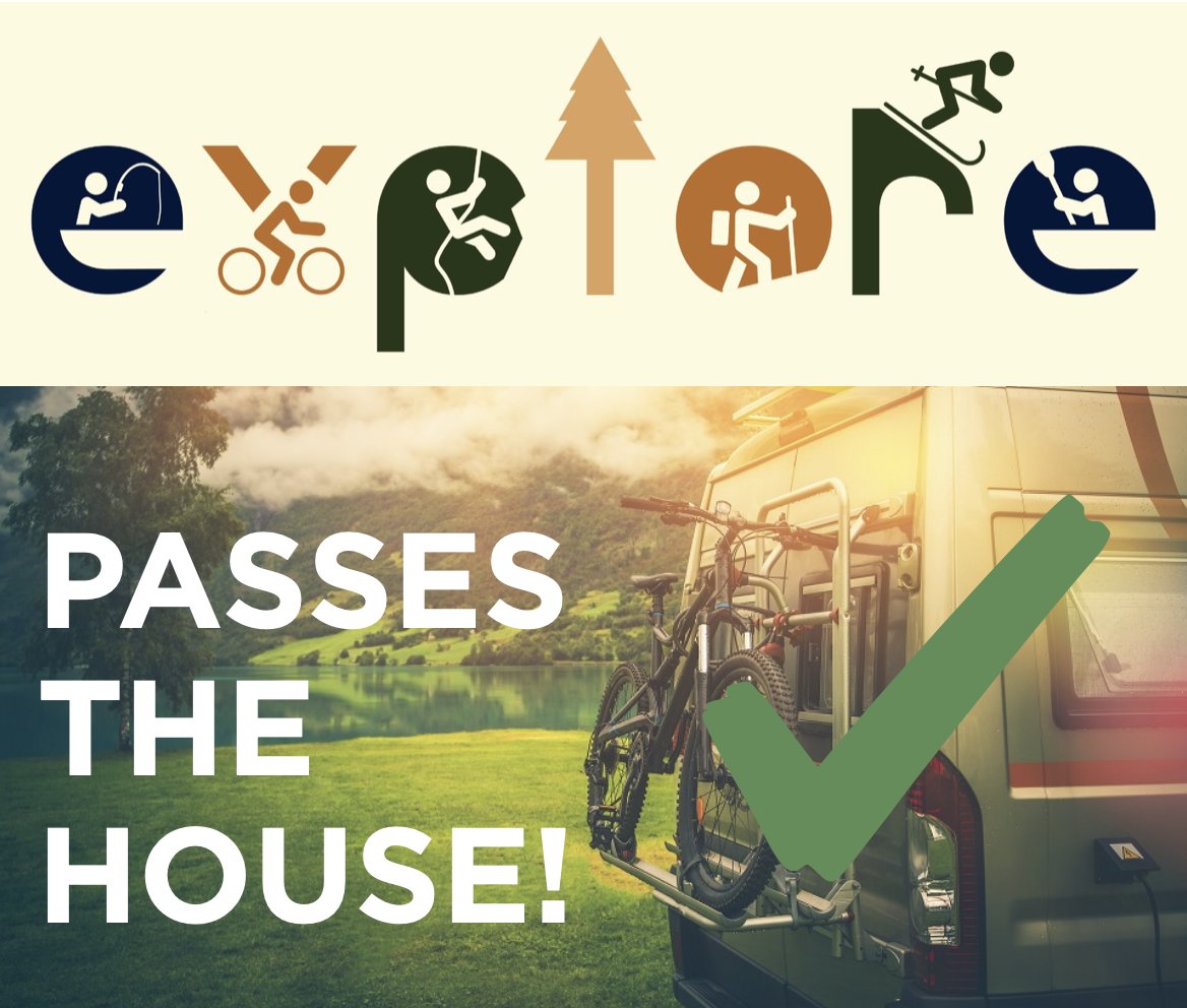 BREAKING: The Expanding Public Lands Outdoor Recreation Experiences (EXPLORE) Act has passed the U.S. House of Representatives. 

This monumental accomplishment—the first-ever recreation-specific package—is made possible by tireless advocacy from so many.

recreationroundtable.org/news/house-pas…