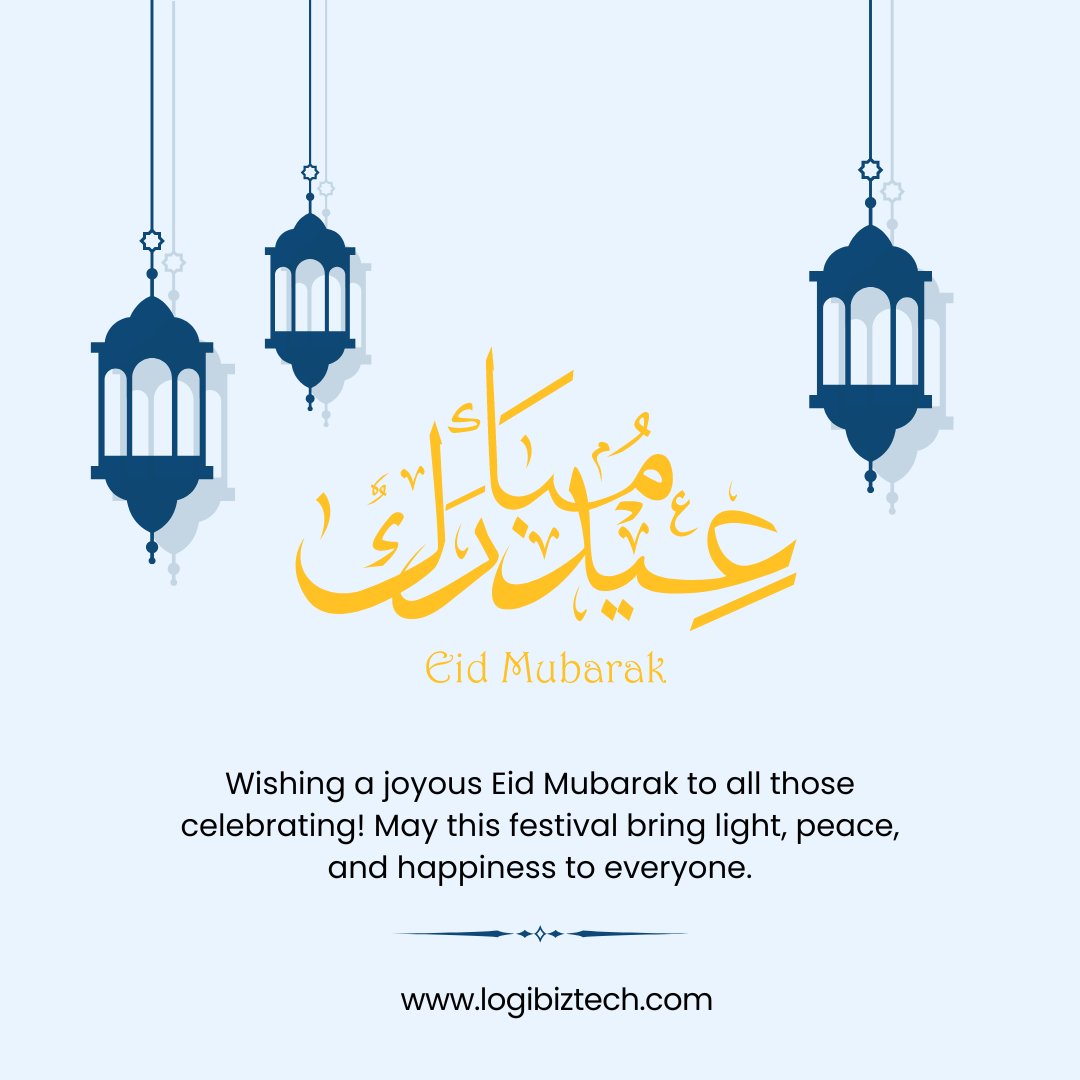 Logibiz wishes everyone a joyous Eid filled with love, laughter, and blessings! May this special day bring happiness to your homes and hearts. Eid Mubarak! #eidmubarak #happyeid #eidwishes #eidday #eidulfitr