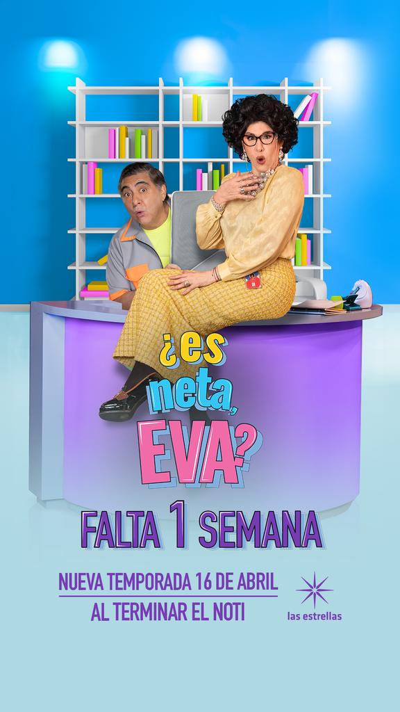 ¡Falta una semana¡ ya viene nuestra segunda temporada. estrenamos el martes 16 de abril, al terminar el noti por @canalestrellas 🤩 #EsNetaEva #Productor @eliassolorio con @MayrinVillanew @lalosantamarina @raquelgarzac @giselle_fuentes @pedrosicard @nashla223 @luisjosesevilla