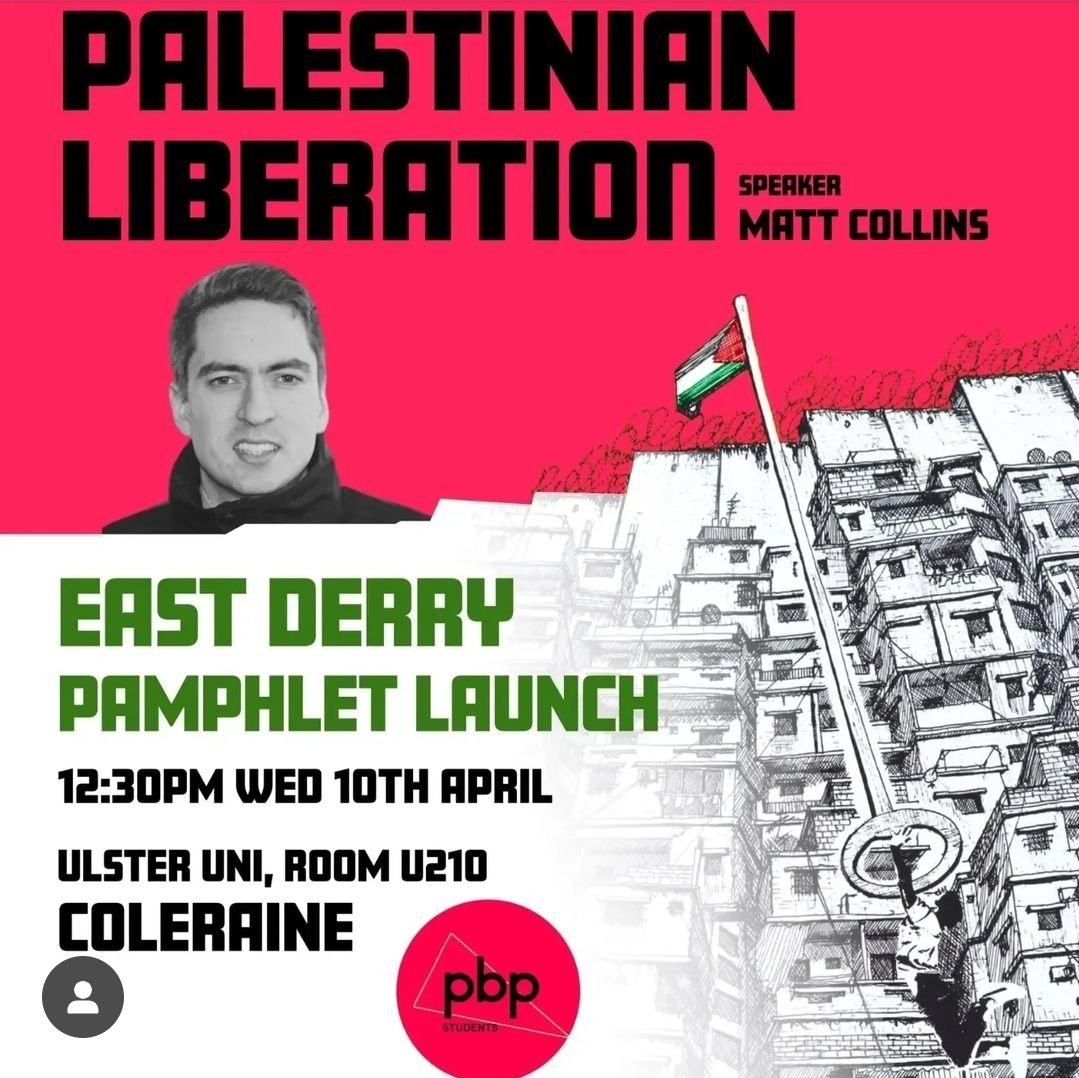 Come along to UUC tomorrow to hear the fabulous @MattCollinspbp speak about Palestinian Liberation. Sharing on behalf of my friends at @pb4p