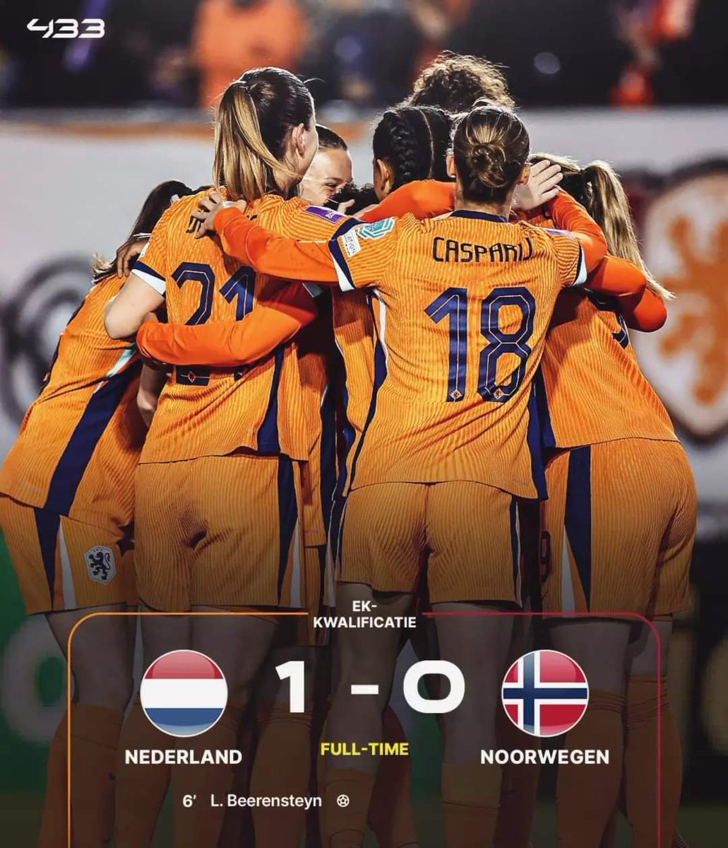 Full Time!!
#Weuro2025 Qualifiers @WEURO
@oranjevrouwen (1) V (0) Norway!
🇳🇱🔶🦁
@KNVB
@TeamNLtweets
@HollandersIndo
@womensfootie_id
#OranjeLeeuwinnen 
#nothinglikeoranje
#NedNor 
#TeamNL
#SamenSterker
#Hollandersindonesia
#allemaalachteroranje 

Pict by @433NL