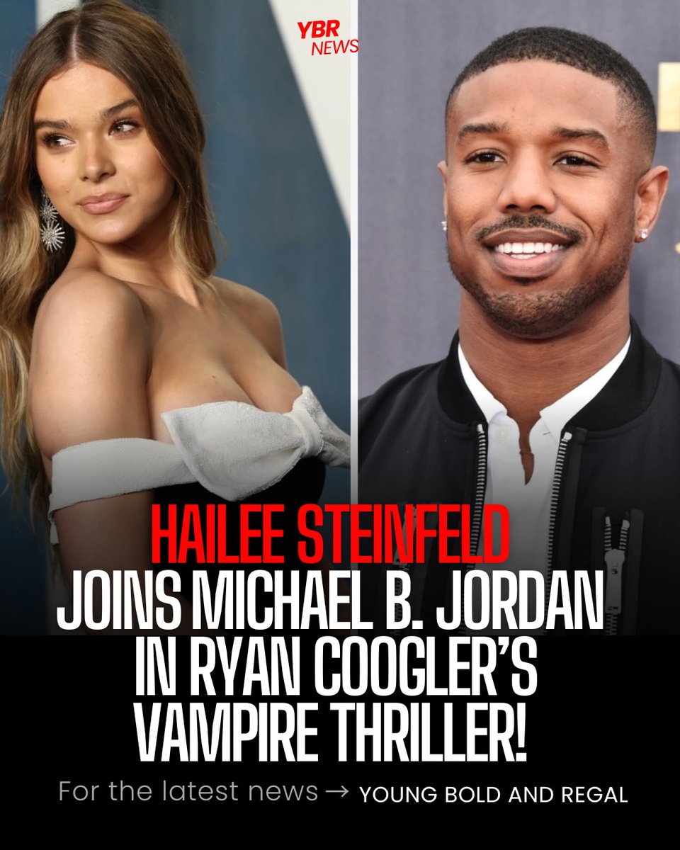 Hailee Steinfeld has joined Michael B. Jordan and Ryan Coogler’s upcoming vampire film!
(via @hollywoodreporter)
Can’t wait to see @haileesteinfeld & @michaelbjordan in this wow! 🤩🙌🏾

#michaelbjordan 
#haileesteinfeld 
#vampire 
#thriller 
#youngboldandregal