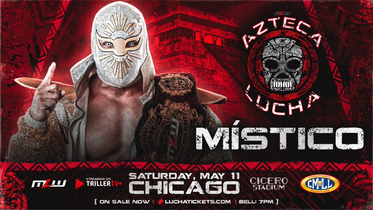 The World Middleweight Champion will be at Azteca Lucha! 🗓May 11 📍Chicago #MLW 🎟LuchaTickets.com 📺@FiteTV+