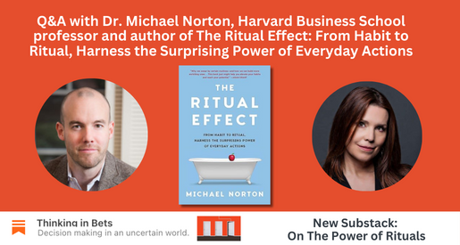 Congrats to my friend Dr. Michael Norton on his new book, The Ritual Effect, OUT TODAY! I had the pleasure of sitting down with him for a Q&A on a wide-ranging conversation about the power of rituals in promoting human well-being. I hope you enjoy it as much as I did! Check it…