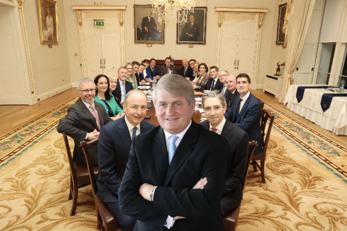 Proud Denis O'Brien Pictured With His New Cabinet