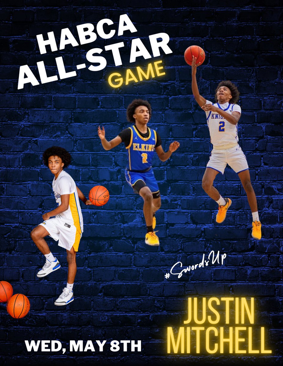 Congratulations to Justin Mitchell on being selected to represent Elkins Basketball in the 2024 <a href="/HABCA/">HABCA</a> All-Star Game! #SwordsUp⚔️
