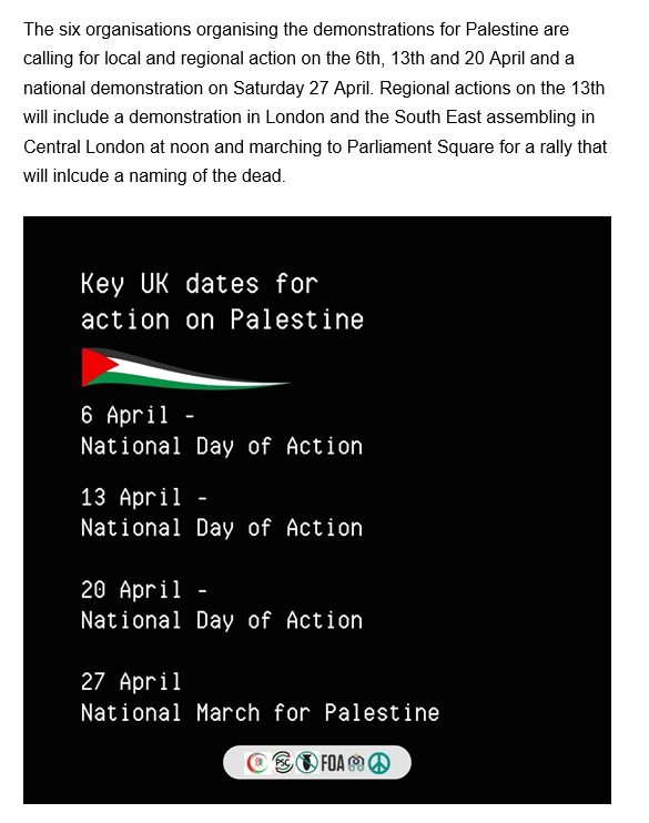 “Stop Arming Israel!” March with the Jewish Bloc this Saturday 13 April: a London/SE England mobilisation. Waiting for assembly point to be announced then we'll fix a J Bloc meeting point nearby. More details soon. Let’s make sure our Jewish voice is loud this Saturday!