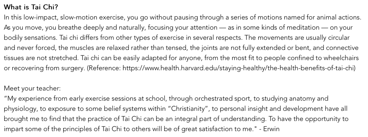 Join our City Centre Neighbourhood Tai Chi crew!  Classes starting next week 22 Emily Place. 
3 options: Intermediate, Taster, and Beginners  'Meditation in Motion! acommunity.nz/events/communi…