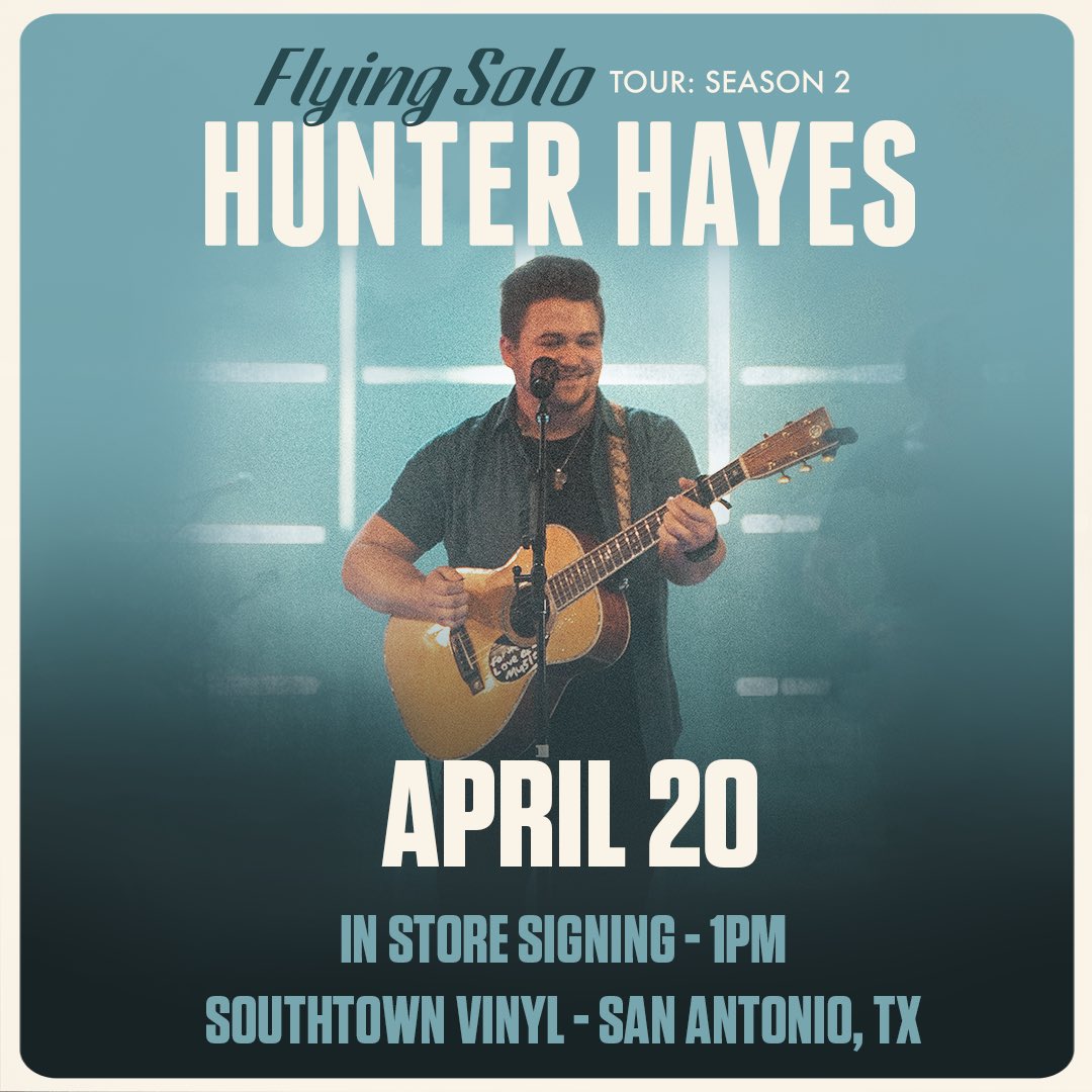 To celebrate my first @recordstoreday I’m going to be at @SouthtownVinyl before our show @TheAztecTheatre in San Antonio!