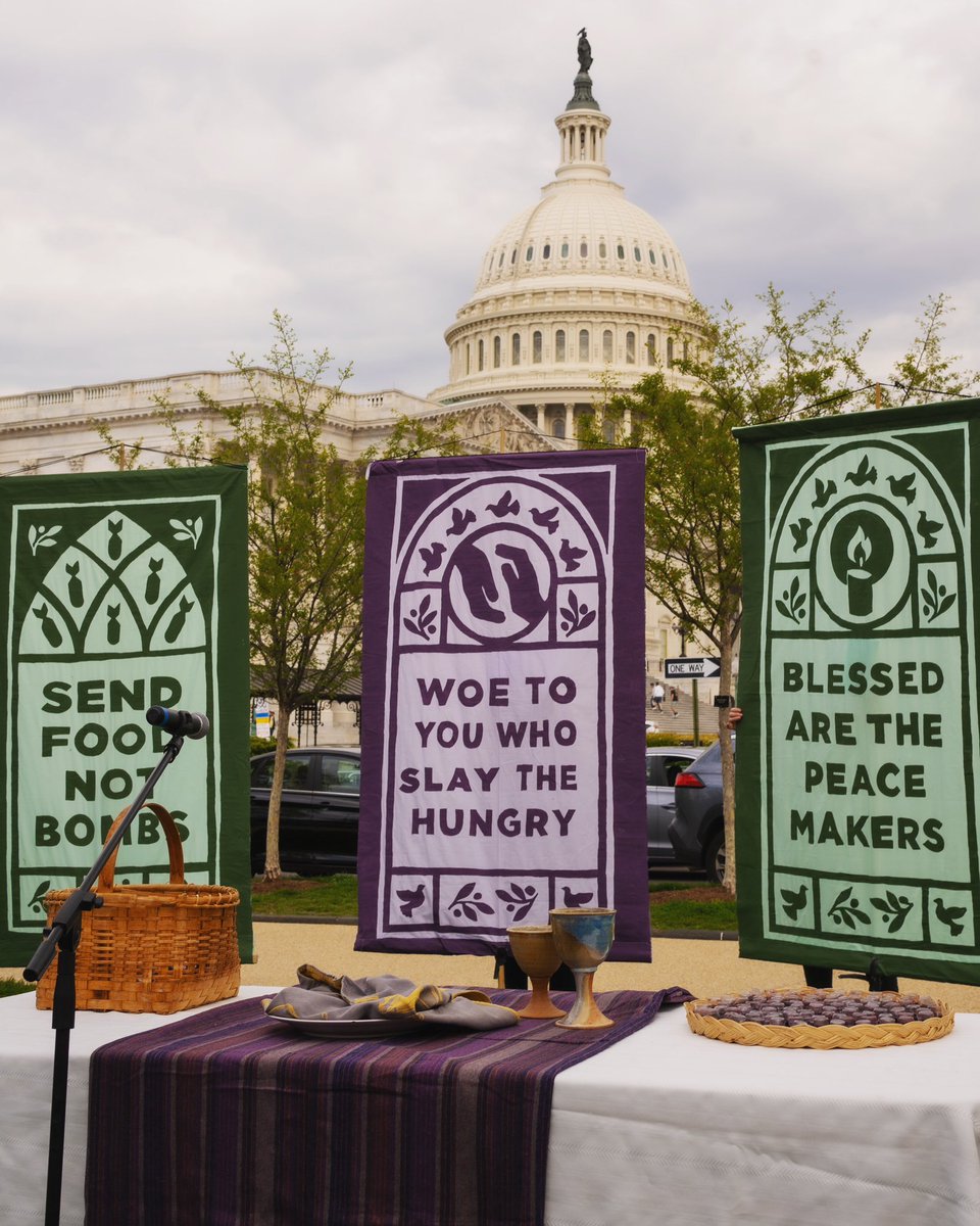 All those arrested are free! TY to all sharing resource, time, presence, prayers, & care bc the solidarity & community matters. To us. To God. For the sake of our collective liberation. May the wheel of injustice turned by Christian Zionism & US militarism be broken 🍉 #CFPAction