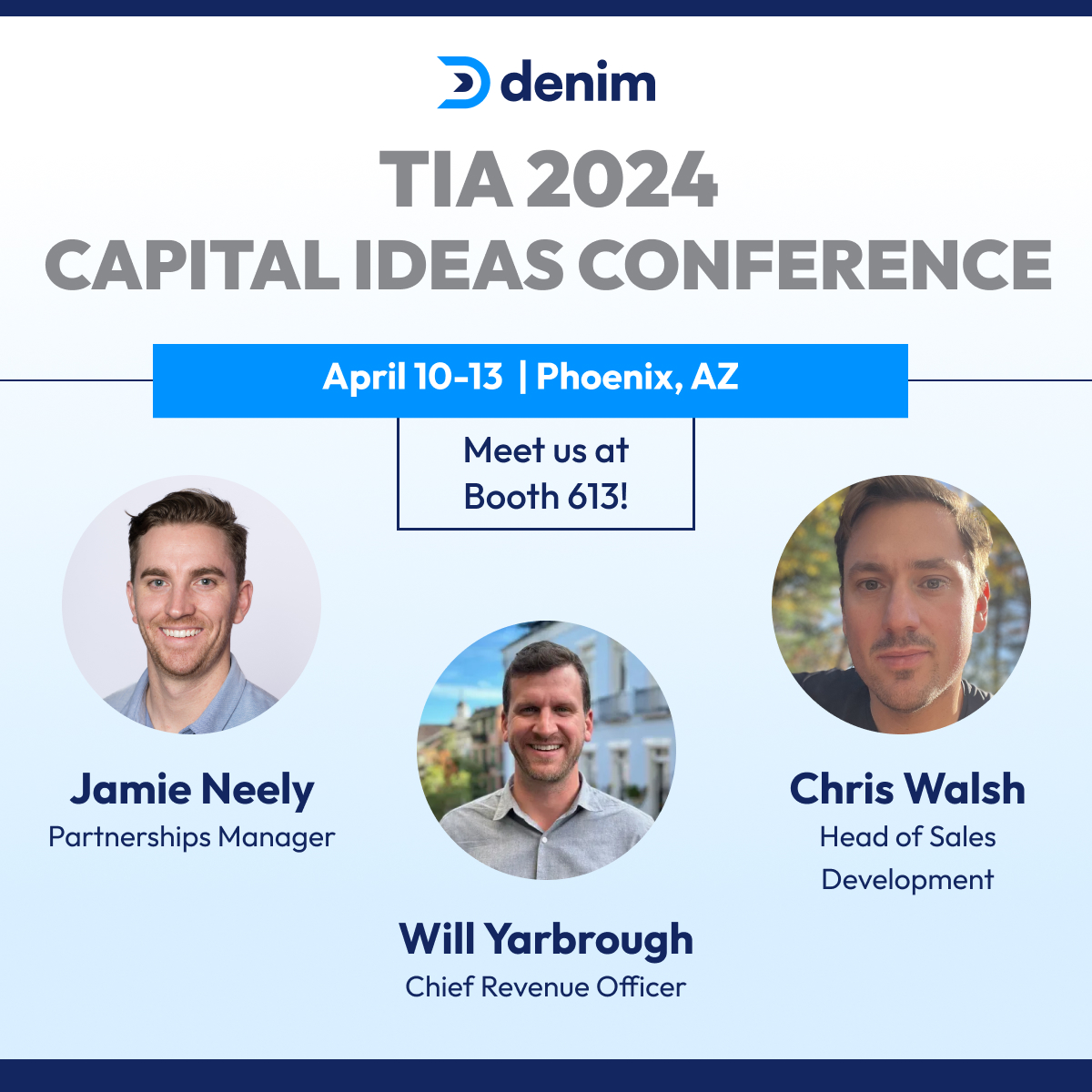 JoinDenim's tweet image. Just touched down in Phoenix! ✈️

Keep an eye out for Will, Chris, and Jamie at TIA this week. Find us at booth 613. Rumor has it, we’re handing out Starbucks gift cards to anyone who swings by for a demo.

Will we see you there? Drop a comment and let us know!