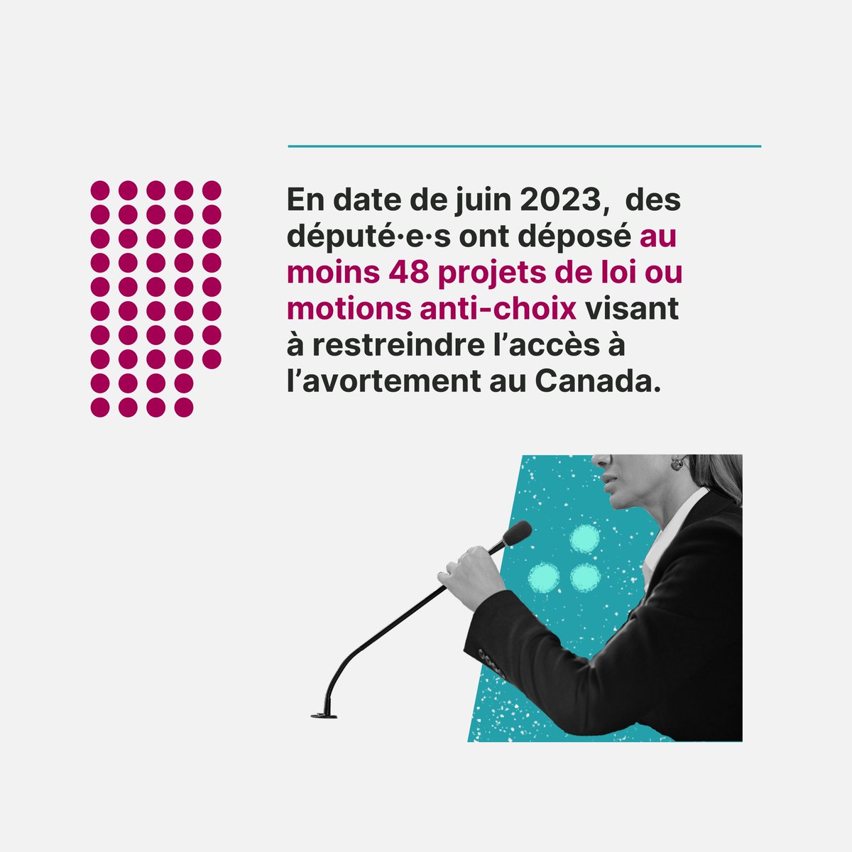 Depuis 1987, des député·e·s ont déposé au moins 48 projets de loi ou motions anti-choix visant à restreindre l’accès à l’avortement au Canada. Voici comment les repérer : abortionaccesstracker.ca/fr/how-to-spot…