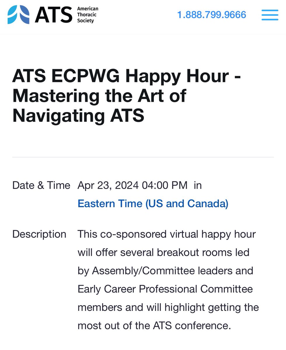 📢📢 Register for our upcoming @atscommunity Early Career Professionals virtual “Happy Hour” on Tuesday, April 23rd to learn how to get the most out of #ATS2024!! 👇🏼 thoracic.zoom.us/meeting/regist…