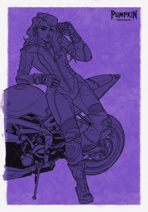 「long hair motorcycle」 illustration images(Latest)