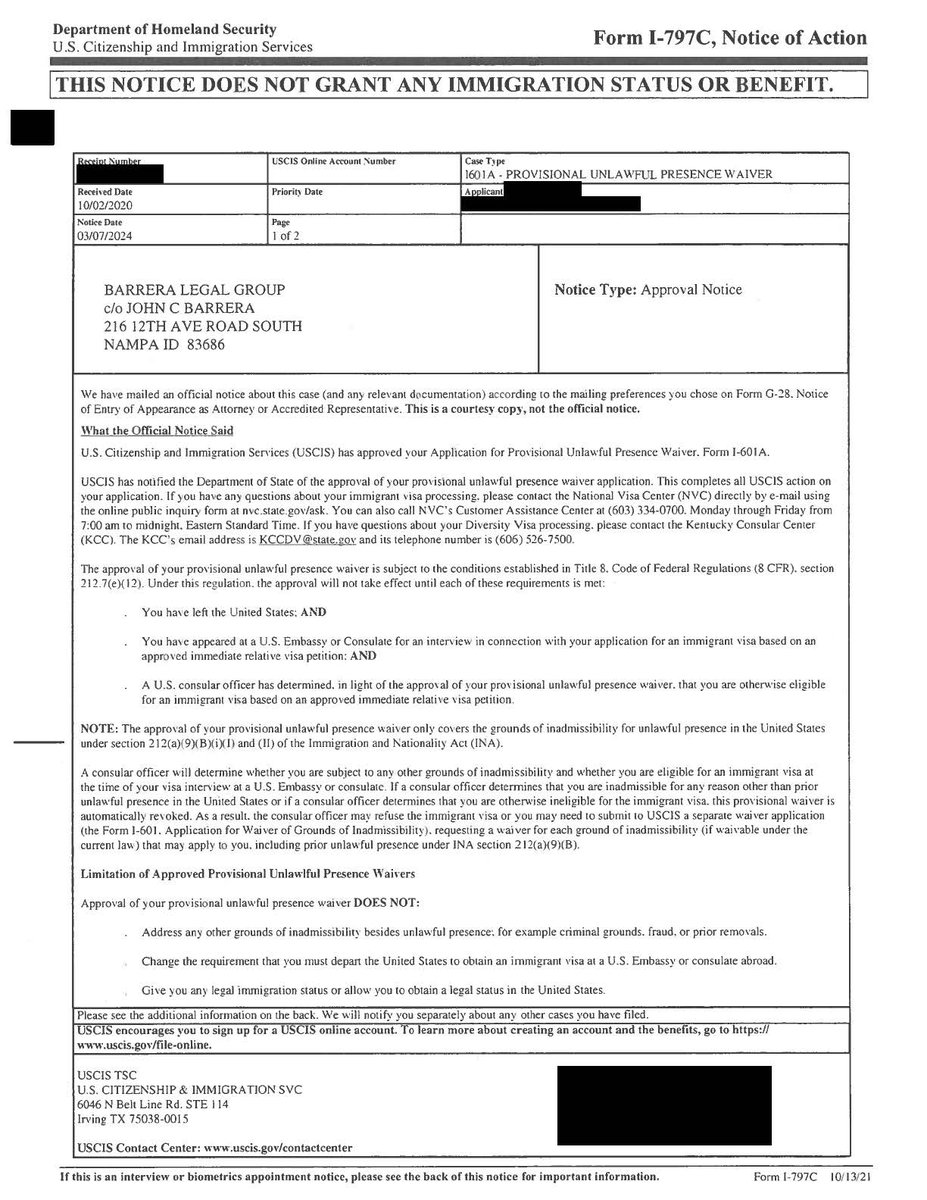 Celebrating Another I-601A Waiver Approval: Empowering Families Through Legal Victory

barreralegal.com/blg-victories/…

#I601AWaiver
#UnlawfulPresenceWaiver
#GreenCardApproval
#ImmigrationSuccess
#FamilyReunification
#LegalExpertise
#USImmigrationLaw
#ImmigrantRights