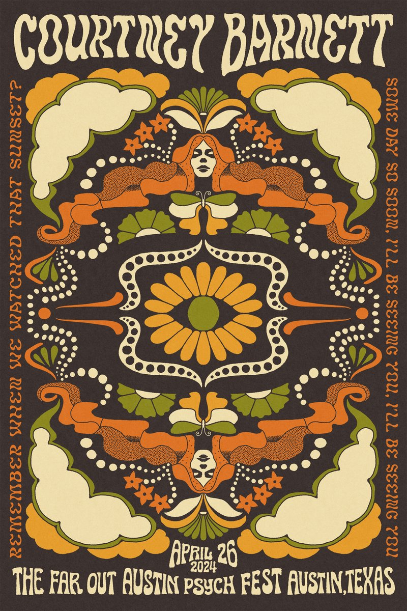 LEVITATION (@levitation) on Twitter photo A gorgeous poster by Catie St Jacques for <a href="/courtneymelba/">Courtney Barnett</a>'s performance on Friday, April 26th at Austin Psych Fest! Available at the merch booth and poster show at @FarOutLounge!
Grab 3-Day and Single Day tickets while they last at: bit.ly/APF24 A gorgeous poster by Catie St Jacques for <a href="/courtneymelba/">Courtney Barnett</a>'s performance on Friday, April 26th at Austin Psych Fest! Available at the merch booth and poster show at @FarOutLounge!
Grab 3-Day and Single Day tickets while they last at: bit.ly/APF24