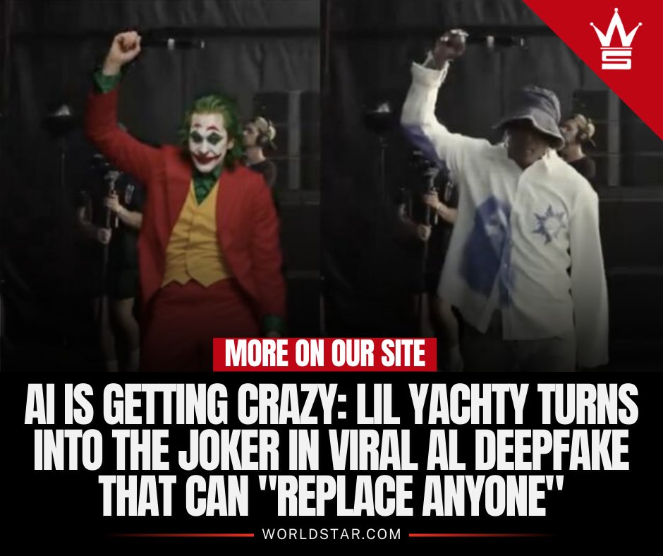 AI Is Getting Crazy: Lil Yachty Turns Into The Joker In Viral Al Deepfake That Can 'Replace Anyone' worldstar.com/videos/wshhD74…
