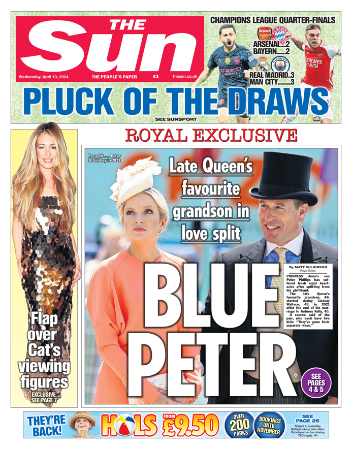 On tomorrow's front page: Royals face fresh heartache as Princess Anne’s son Peter Phillips splits from girlfriend after three years together thesun.co.uk/royals/2721879…