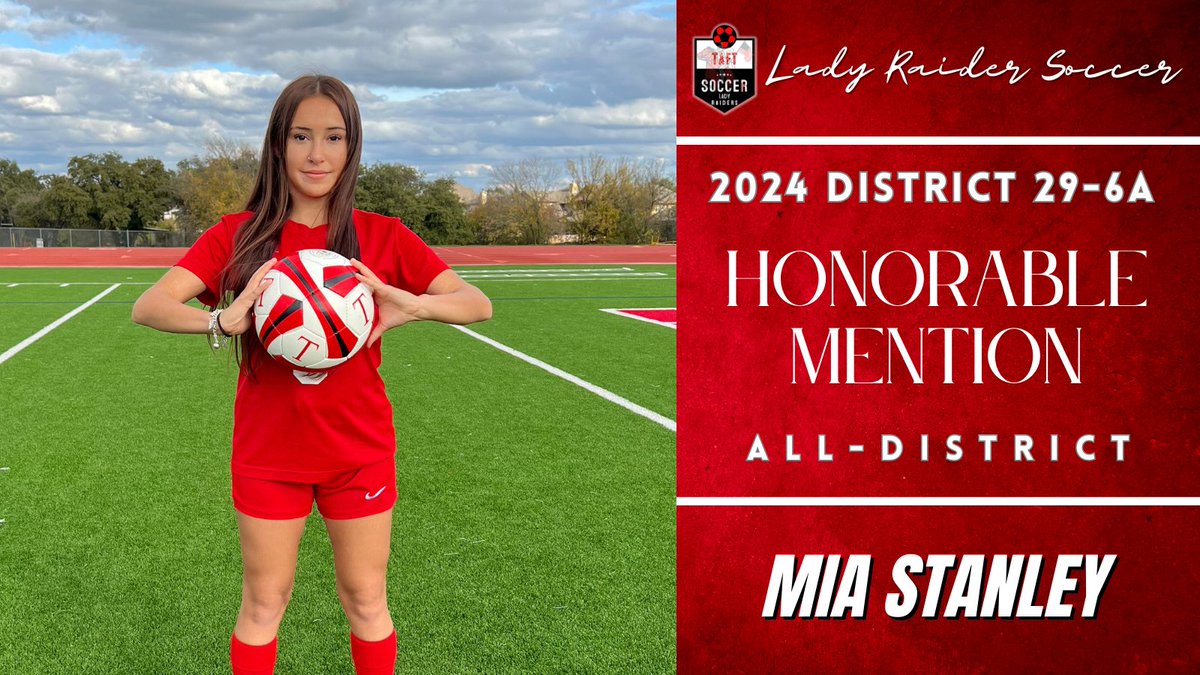 Congratulations to Junior, Mia Stanley for being selected to the District 29-6A Honorable Mention team!