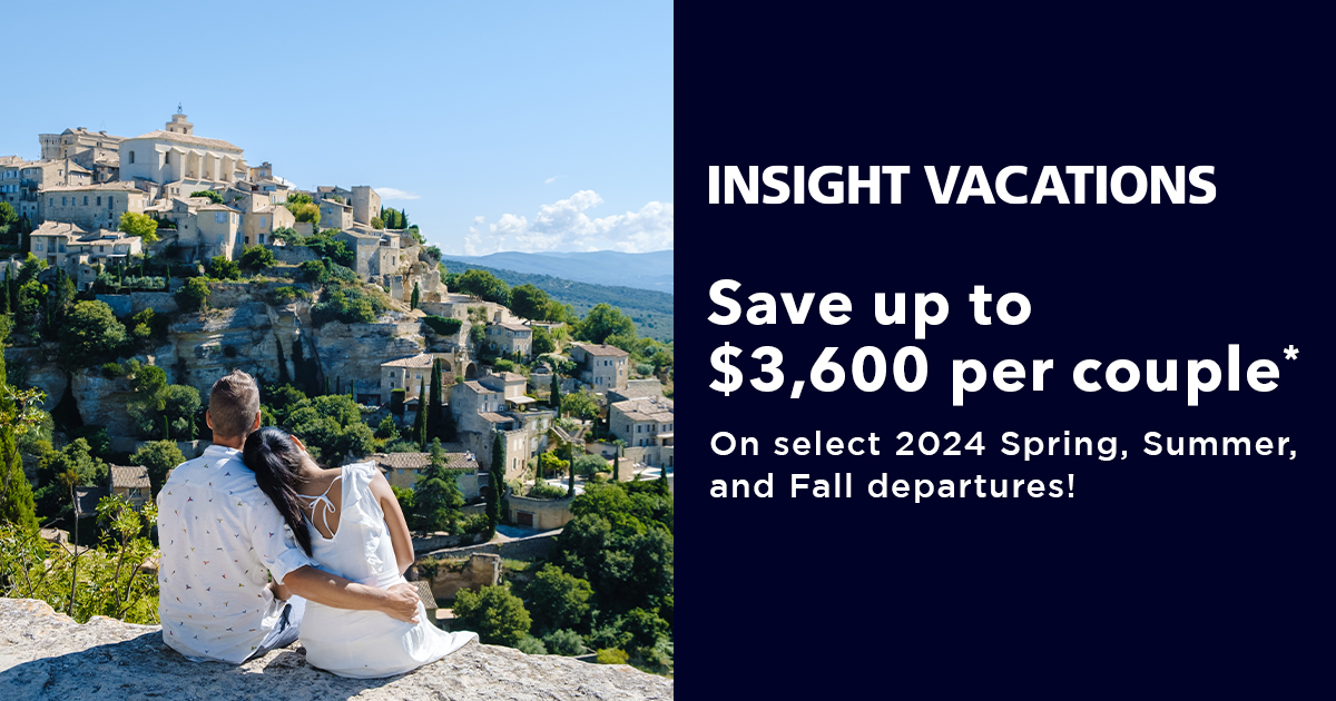 Save up to $3,600 per couple On select 2024 Spring, Summer, and Fall departures!  

sigtn.com/u/Q9tUOE77 

#InsightVacations #travel #travelinspiration #AnywhereAnytimeJourneys